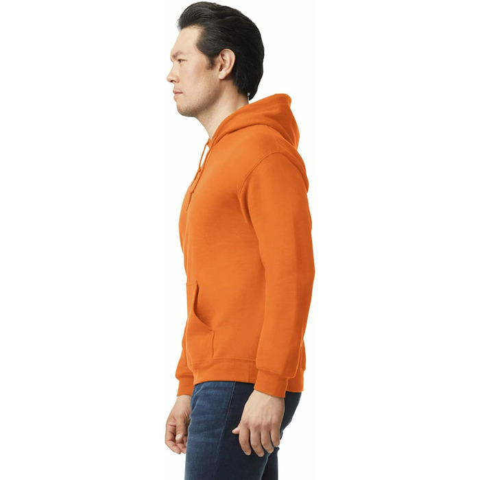 Унісекс флісове худі Gildan G18500 з капюшоном, колір Safety Orange, розмір M