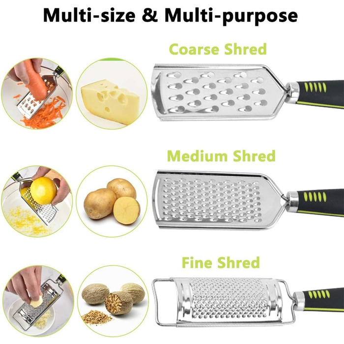 Набір терок для сиру та овочів з нержавіючої сталі, 4 шт. (великі, середні, дрібні, цитрусові)