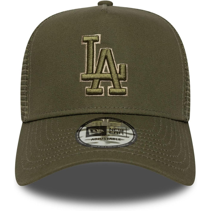 Кепка New Era A-Frame Trucker з сіткою, регульована, літня, бейсболка (один розмір, Los Angeles Dodgers, тональний бежевий #38325)