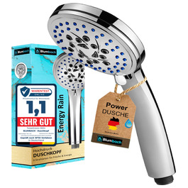 Насадка для душу Energy Rain з 9 режимами, високий тиск, економна вода, ручна лійка для душу, хром