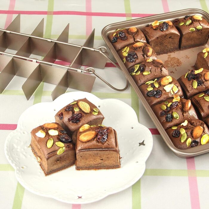 Форма для випікання брауні SVNR BLN001 з антипригарним покриттям, з роздільниками для 18 порцій