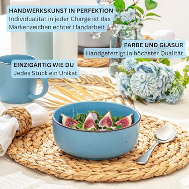 Набір керамічних мисок Sänger VALUE COLLECTION (Bombay Saphir) - 4 шт., 700 мл, для мюслі, миття в посудомийній машині, мікрохвильова піч, стійкість до подряпин, фіолетовий