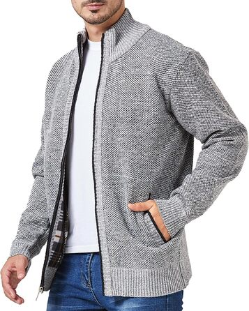 Чоловіча кардиган-кофта з флісу GLESTORE, сірий світлий, для стильного образу