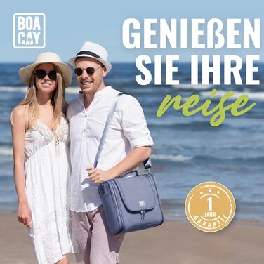 Дорожня косметичка BOACAY великого розміру для жінок, чоловіків та дітей (Violet Blue - Gray Interior)