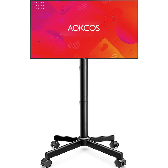 Підставка для телевізора AOKCOS на коліщатках, нахильна та регульована по висоті, універсальна, VESA 400x400 мм, до 40 кг