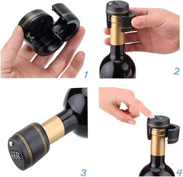 Loboo Idea Combination Lock for Wine and Liqueur Bottles, Bottle Stopper, Password Code Lock, Digital Wine Lock, the diameter of the bottle opening should be between 26 mm and 28 mm