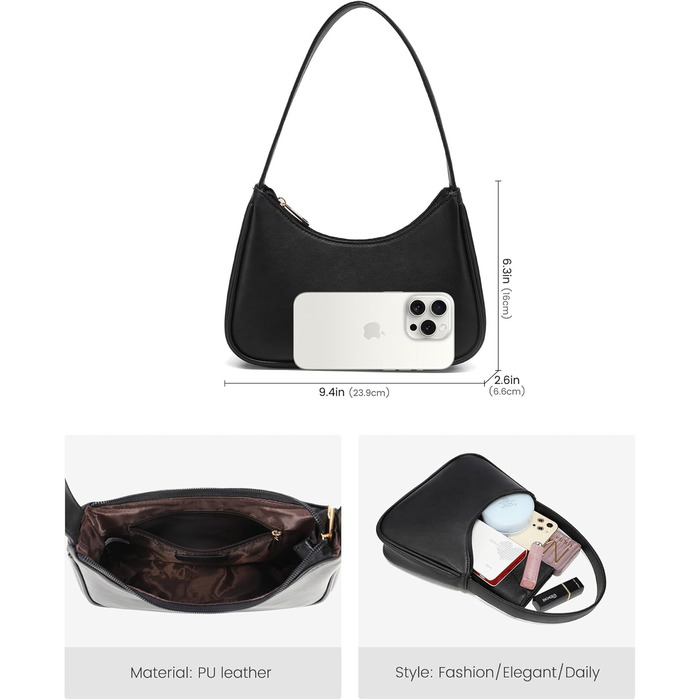 Сумка жіноча LOVEVOOK міні клатч через плече чорна - стильна сумка-месенджер для побачень, вечірок та покупок