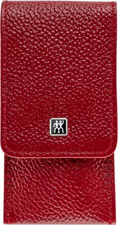 Набір для манікюру ZWILLING (3 шт., догляд за нігтями та педикюр, шкіряний футляр, прецизійний, з комбінованими ножицями для нігтів), Преміум, Червоний