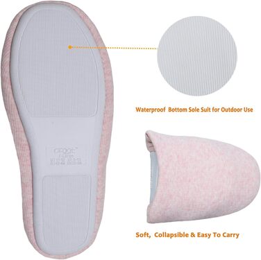 Чоловічі та жіночі бавовняні тапочки для дому ofoot, літні, зручні, з піною Memory, антиковзаюча підошва, 40/41 EU, рожеві