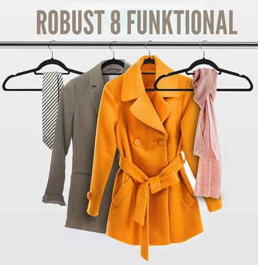 Плечики для одягу Utopia Home з оксамиту - антиковзаючі, міцні, з кріпленням для краваток (50 шт., чорний)