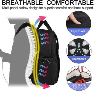 CADeN Рюкзак для фотокамери, водонепроникний, захист від крадіжок, відділення для ноутбука 15.6'', USB-порт, для DSLR Canon Nikon Sony