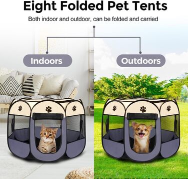 Складаний вольєр для цуценят та котів, вольєр для собак у квартиру, 73 x 73 x 43 см