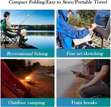 Зручний складаний стілець для кемпінгу та відпочинку на природі (хакі, 33 см)