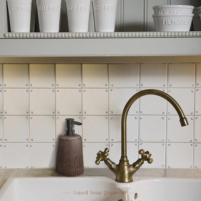 Дозатор для мила ручної роботи з темного дерева, пластиковий насос, елемент декору ванної кімнати, багаторазовий дозатор, пляшка для душу, неслизьке дно, довговічний та стильний