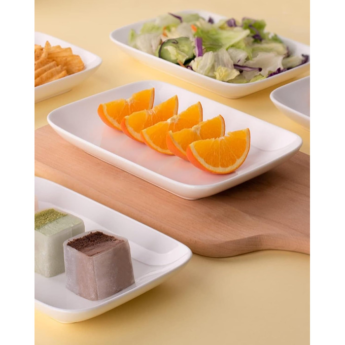 Набір з 2 сервірувальних тарілок Provance 25x14,5 см, кераміка, білий колір - для закусок, десертів, суші, салатів