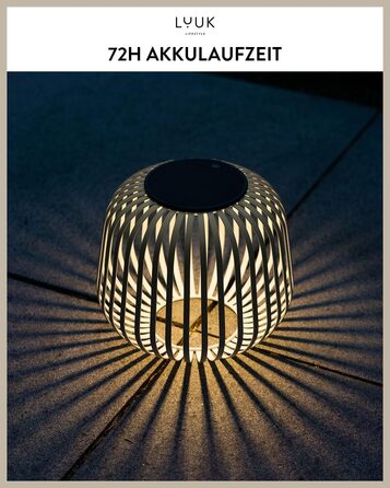 Сонячна LED лампа LUUK LIFESTYLE для дому та вулиці, димована, декоративний ліхтар із тіньовим ефектом, для балкона й саду, зелений колір