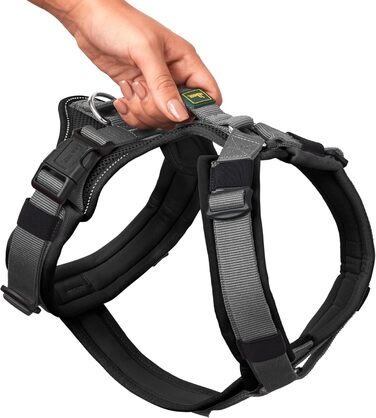 Нашийник для собак HUNTER Hundegeschirr Maldon UP, чорний/сірий, XS: м'який, комфортний, з 3M Scotchlite, регулюється