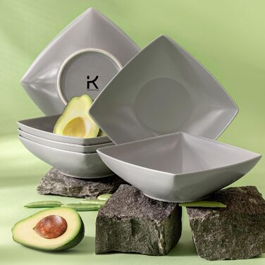 Сервіз Konsimo для 6 осіб: 18-ти частинний набір тарілок EPIRI - сучасний сервіз з кераміки сірого кольору