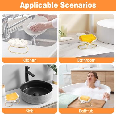 Керамічна мильниця CAUTIOUS з піддоном, біла, вінтажний дизайн