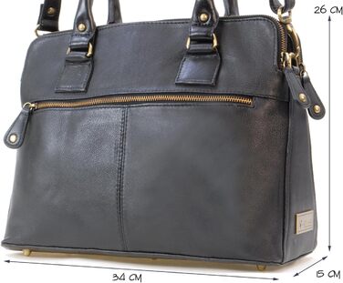 Сумка жіноча шкіряна Catwalk Collection Victoria чорна - велика сумка-тоут через плече з відстібним ременем