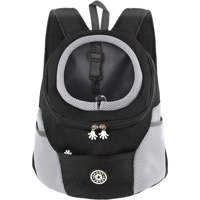 Рюкзак для собак та котів, переноска для тварин, чорний. Зручна переноска-рюкзак для подорожей та прогулянок на природі. Дихаючий дизайн, водовідштовхувальний дно.