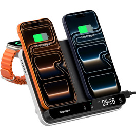 Зарядна станція SwanScout 710A для iPhone 17/Air/15/14/13/12/11 та Apple Watch/AirPods, бездротова зарядка 2 в 1