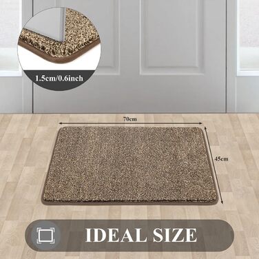 Привідний килимок Pauwer протиковзкий для вхідних дверей, стійкий до зносу та придатний для прання, для передпокою, тераси та саду (45x70 см, коричневий)