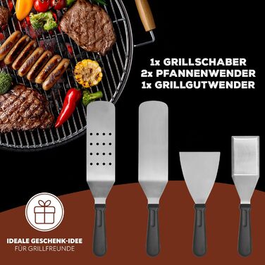 Набір лопаток Bremermann для смаження та гриля (4 шт.), нержавіюча сталь