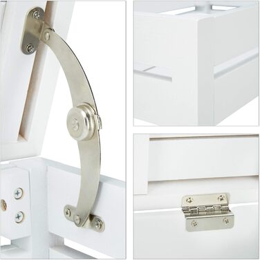 Relaxdays Bamboo Shelf, Standing Shelf with 3 Shelves, HxWxD: 76.5 x 46 x 29.5 cm, Compartment with Flap, Open, Kitchen & Bathroom, (White)