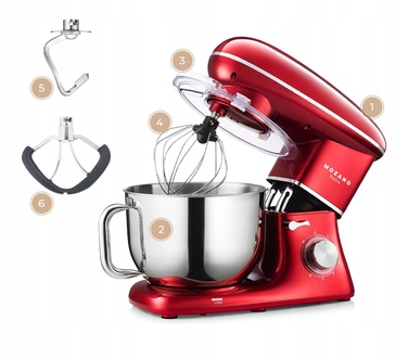 Кухонний комбайн Mozano Kitchen Machine 3200, 2000 Вт, червоний