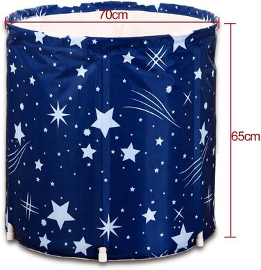 Foldable Bathtub, Foldable Bathtub, Foldable Bathtub, SPA Bathtub, Adult Bathtub, Plastic Bucket, 70x65 cm with Insulating Cotton, Blue Star