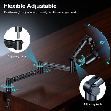 Кріплення для мікрофона Aokeo AK-58i – низькопрофільний тримач для HyperX QuadCast, Elgato Wave, Shure SM7B, Blue Yeti, Blue Snowball