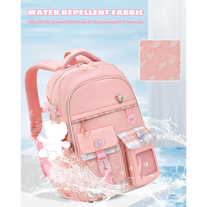 Дитячий рюкзак для дівчаток-підлітків, рожевий: зручний та водонепроникний для школи та подорожей (9-15 років)