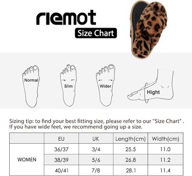 Жіночі плюшеві домашні тапочки Riehmot, розмір 40/41 EU, леопардовий принт