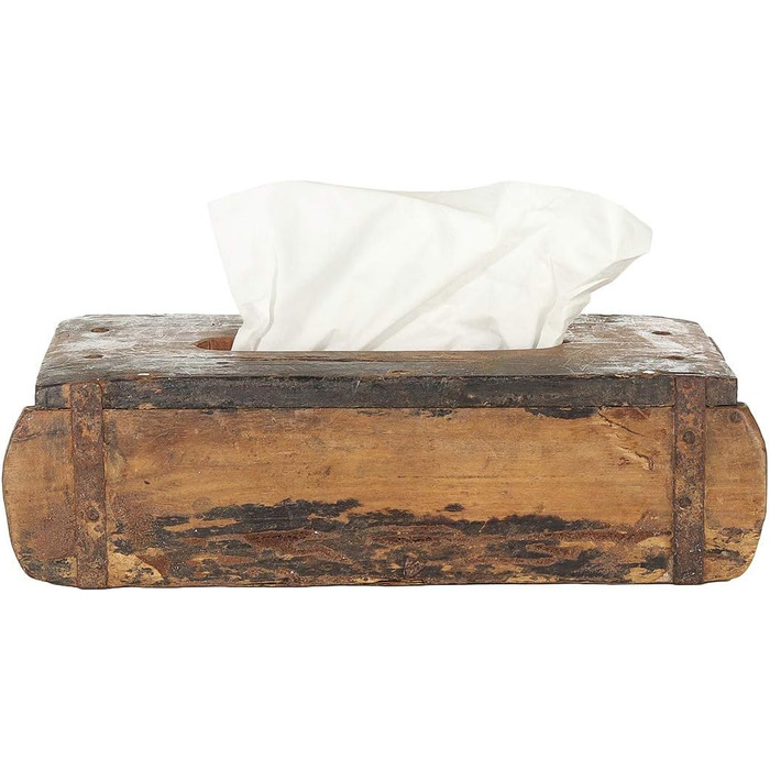 Laursen Tissue Box Brick Shape Wood Brown approx. 31x15cm Cosmetic Tissue Box Handkerchief Box