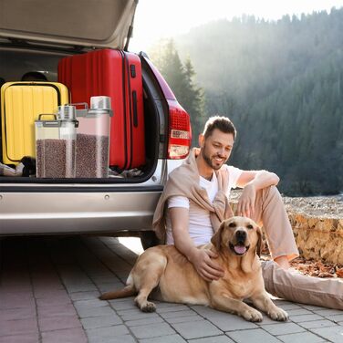 Контейнер для зберігання корму для собак та котів LEAWALK, 3.6-5.4 кг, BPA-free, темно-сірий