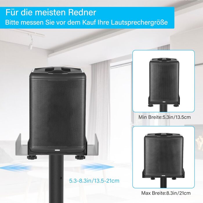 Підставка для колонок, 2 шт., регульована висота 86–127 см, з кабельною організацією, вантажопідйомність 3.6 кг, для малих колонок (PX3 3-P21)