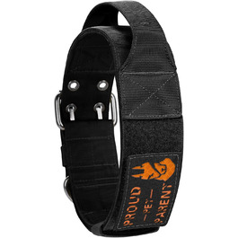 Нашийник для собак OneTigris 5 см з ручкою та патчем, чорний, великий, L