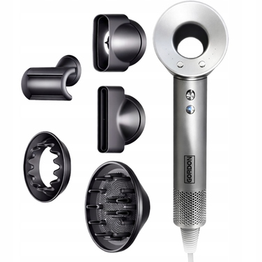 Професійний фен для волосся Dryer 6в1, 1600 Вт, з іонізацією та дифузором, сріблястий