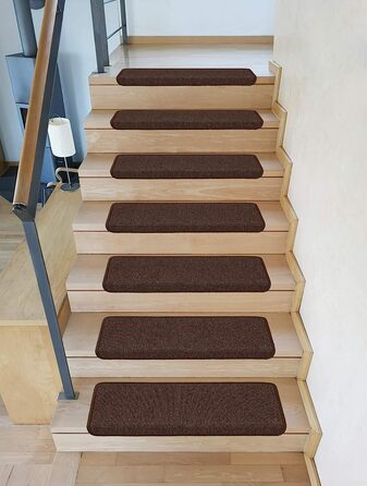 Kettelservice-Metzker Stair Treads/Step Mats in a 15-Piece Value Set, Rectangular, Coffee Brown, Coffee Brown, Rectangular, 15 Pieces