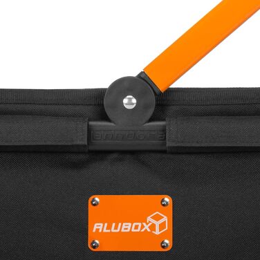 Кошик для покупок ALUBOX 25 літрів BLACK EDITION - поліестер чорний, рама алюмінієва оранжева