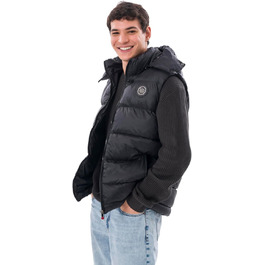 Чоловіча жилетка з пуховим наповнювачем – преміум якість, м'який матеріал, знімна капюшон, чорний колір