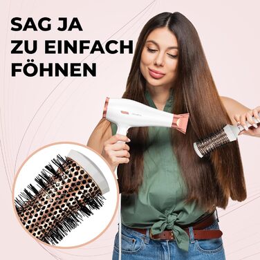 Набір гребінців Lily England Runde: 4 шт. Професійний набір для укладки волосся, 3 круглі гребінці та гребінь, подарунковий набір для жінок