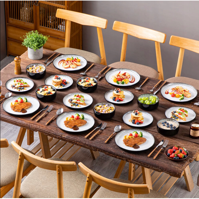 Обідній набір MALACASA: сучасний сервіз із кераміки на 6 осіб (18 предметів)