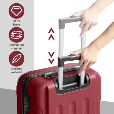 Набір валіз LALAHO 3/4/5 шт. з косметичками, багаж з ABS пластику, бургерний колір