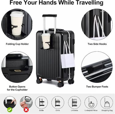 Набір валіз Sea Choice 2 шт. з жорстким корпусом: Trolley, валіза, багаж, легкий, для подорожей, PC, Rollkoffer, 4 колеса, TSA замок, тримач для напоїв, 55/78 см, зелений