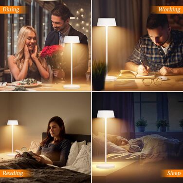 Світлодіодний акумуляторний настільний світильник Klighten з димером, сенсорний, металевий, алюмінієвий, IP54, тепле біле світло 3000K, антрацит