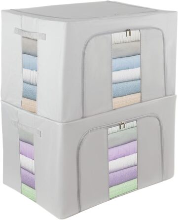 Органайзер для зберігання речей Womanht 2 шт. з металевим каркасом, сірий (24L)