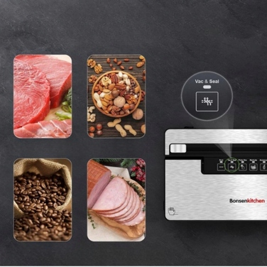 Вакууматор Bonsenkitchen з рулоном плівки, ножем та режимом маринування