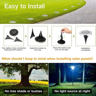 Joomer Solar Ground Lights - Set of 12, Outdoor Garden Lights with 8 LEDs, Warm White, Waterproof, for Lawn, Driveway, Patio